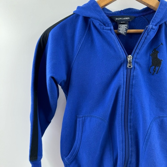 Kids Ralph Lauren Royal Blue Zip-Up Hoodie – Size Small (7) - Picture 2 of 8